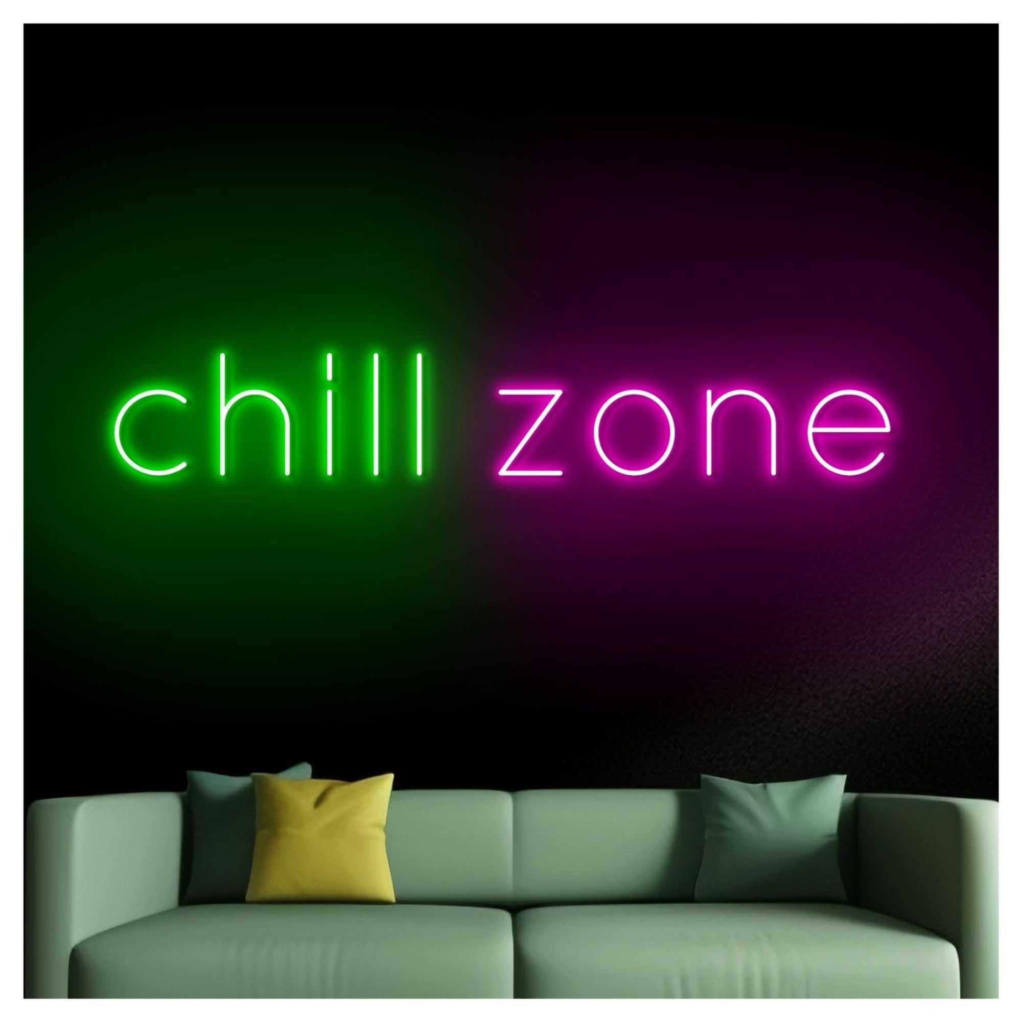 Decoración Lámparas Letrero De Neón Chill Zonepara Decoración Pared Hogar, Bar, Pub, Escaparate, Entrada Negocio, 50cm
