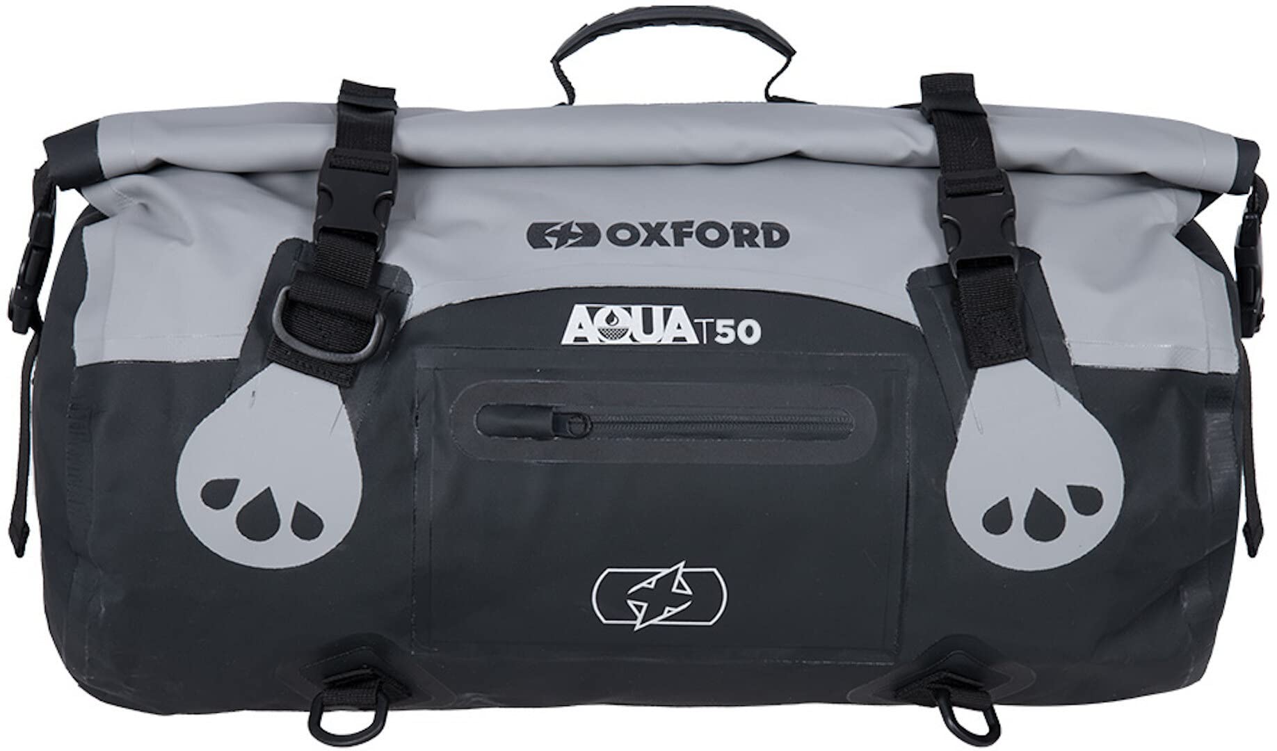 Oxford Aqua T50 torba na motocykl wodoodporna czarno-szara