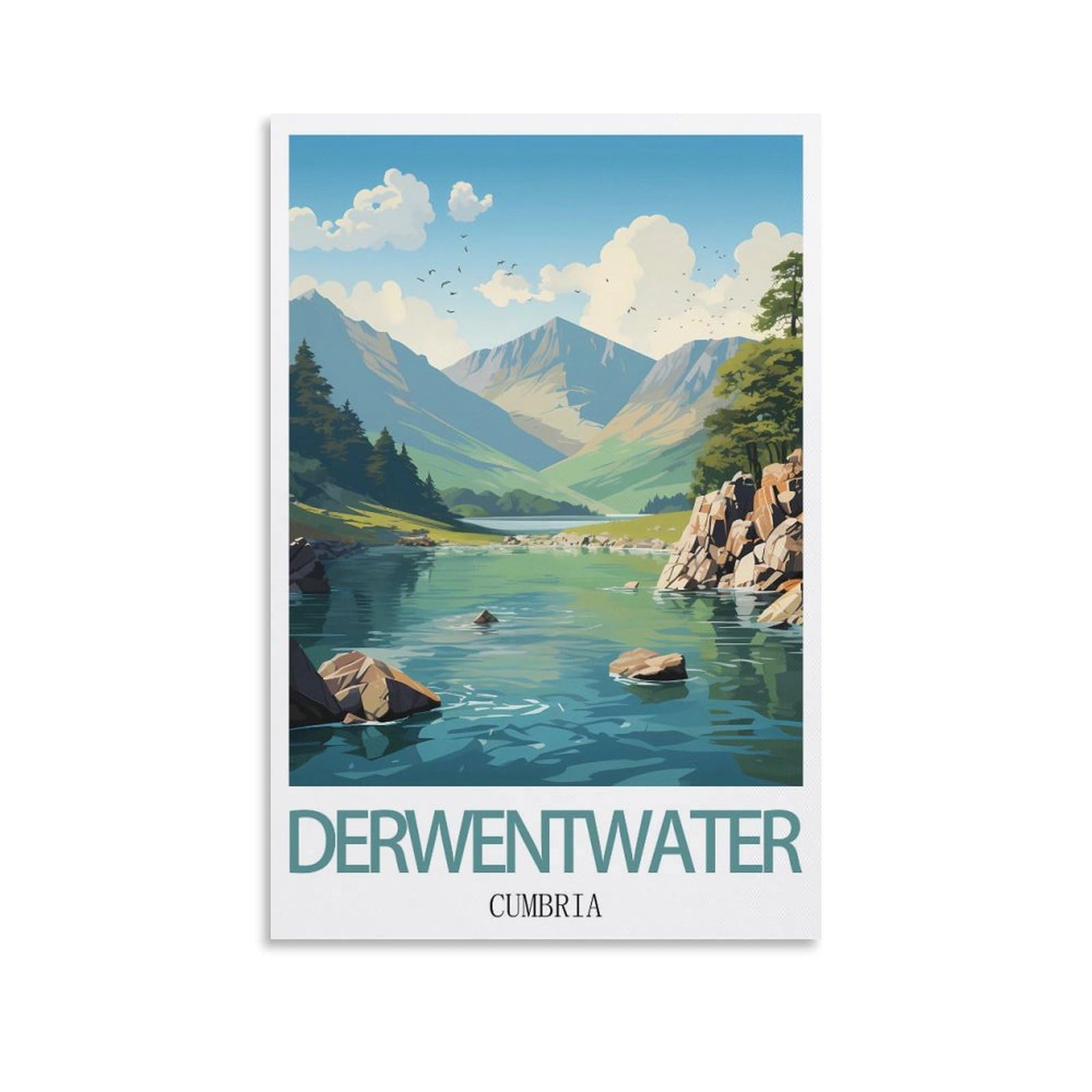 Vintage Tin Signs Derwentwater Cumbrias Ideal for Pub shed Bar Office Man Cave Home Bedroom Dining Room Kitchen Gift 20x30cm