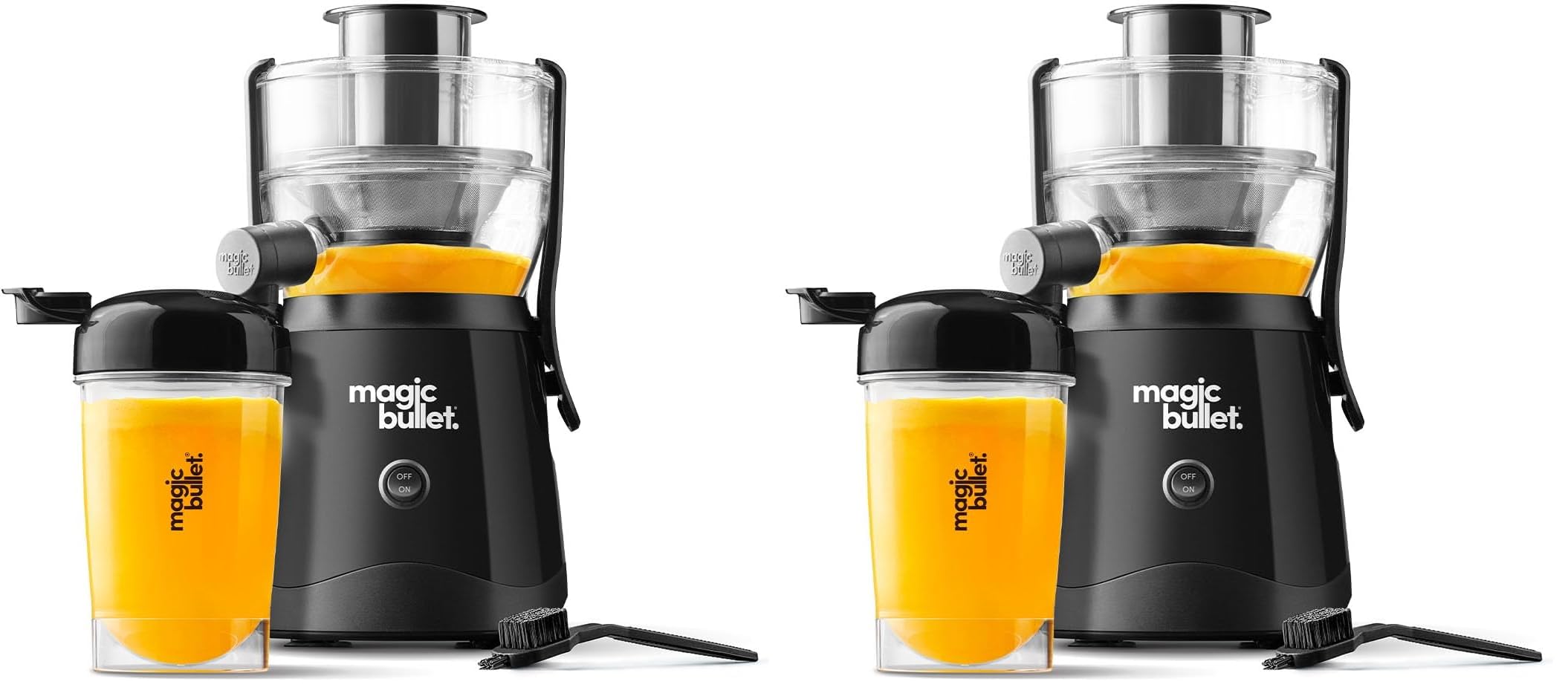 Magic Bullet® Mini Juicer,Countertop Space-Saving,2" Feed Chute for Fruits and Vegetables,400W,16oz Cup,Compact Design,Black,MBJ50100AK,(Pack of 2)