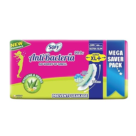 Sofy Antibacteria Sanitary Pads - 44 Pieces (Super XL Plus) (Pack of 1)