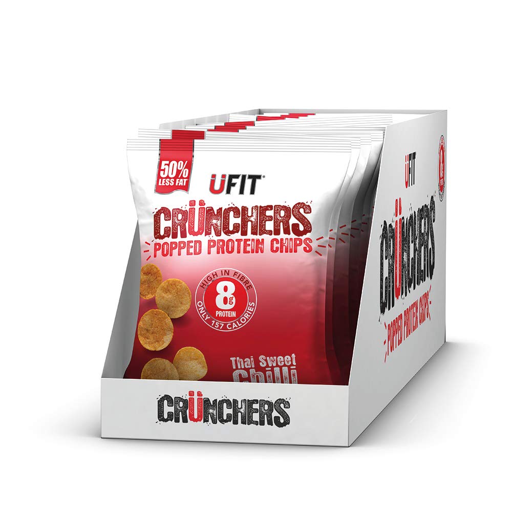 UFIT Crunchers Popped Chips, High Protein Healthy Crisps Thai Sweet