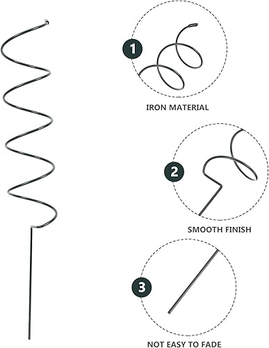 Miniatura 9 de Cabilock Estacas de soporte para plantas de 15.7 pulgadas, 6 jaulas y soportes de metal para peonía, estacas de jardín, anillo de soporte para
