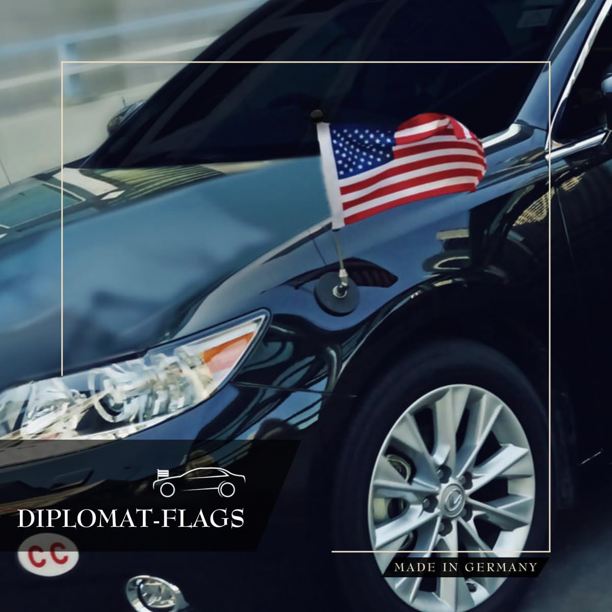 Magnetic Bonnet Car Flag Diplomat-1