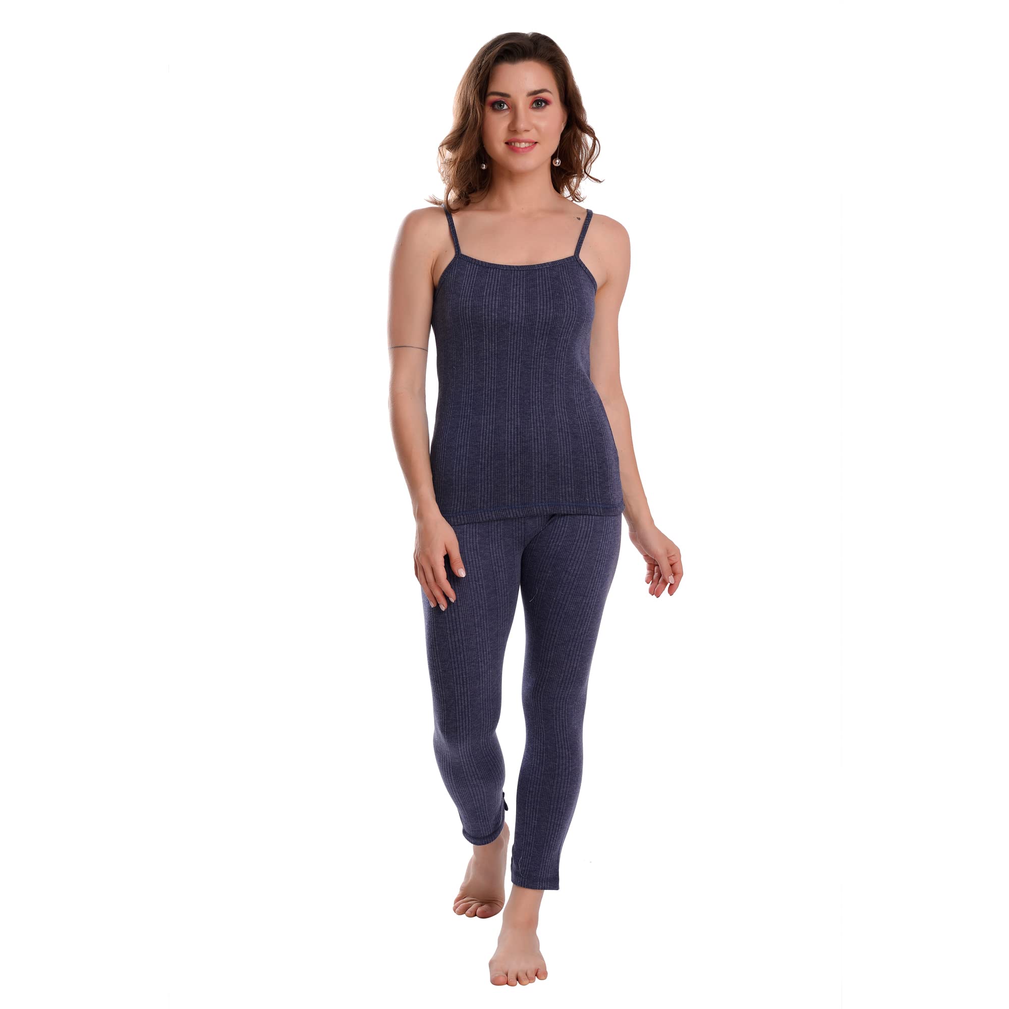 lilysilk Women's Winter Poly Cotton Thermal Wear Set with Sleeveless Top and Bottom, Comfortable Slim Pajama Leggings-picture-6