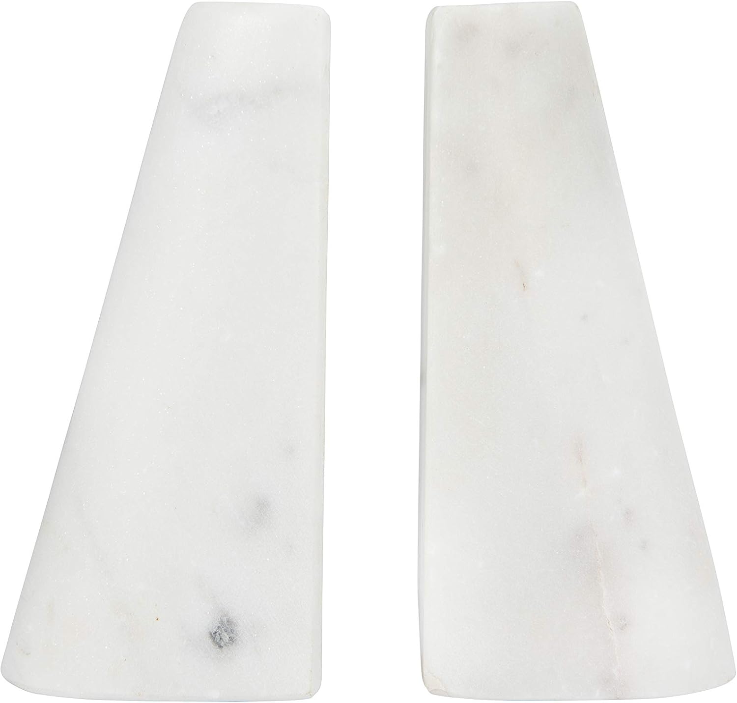 White Marble Tapered Bookends - Set of 2