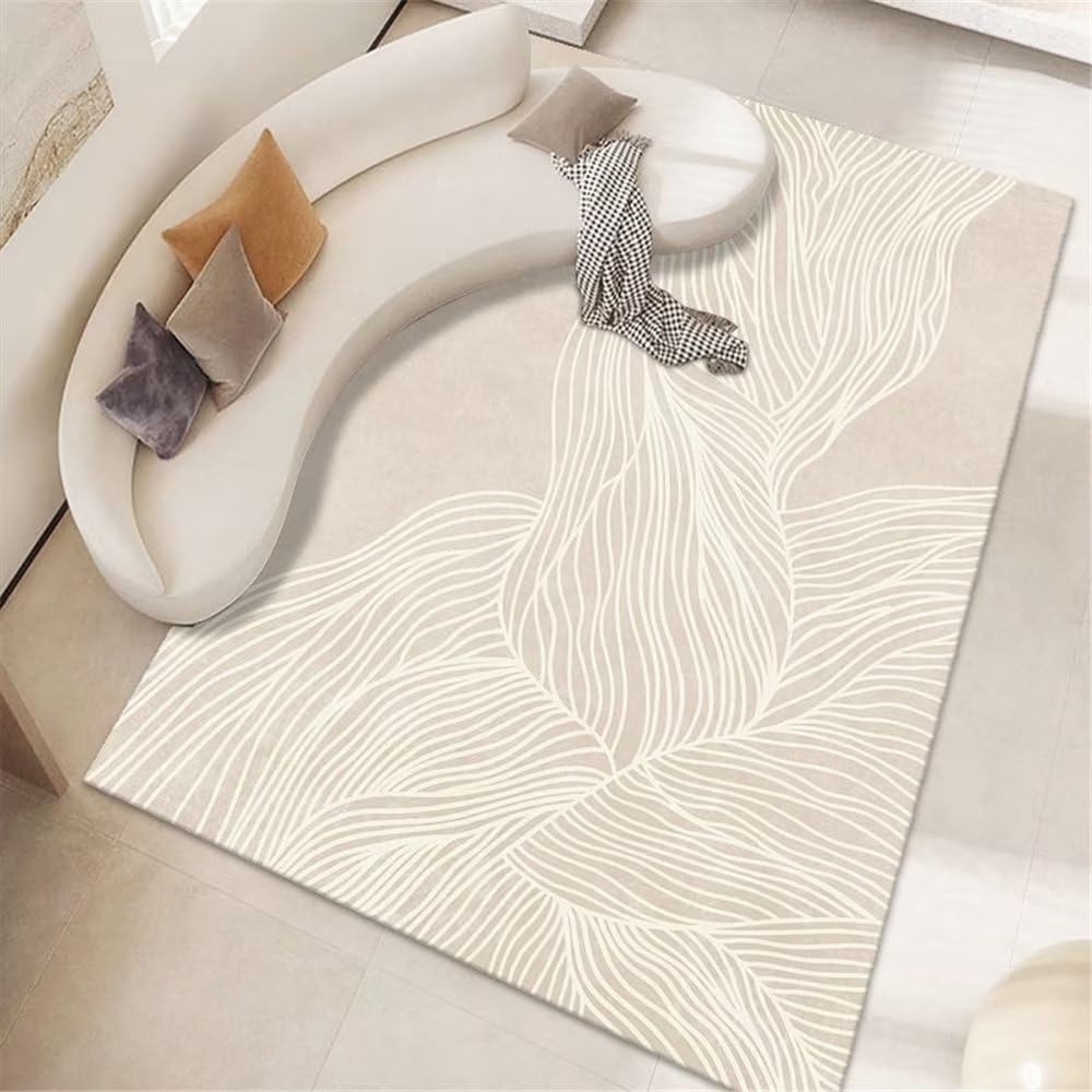 Descente de lit chambre adulte tapis gris fines rayures 140x200