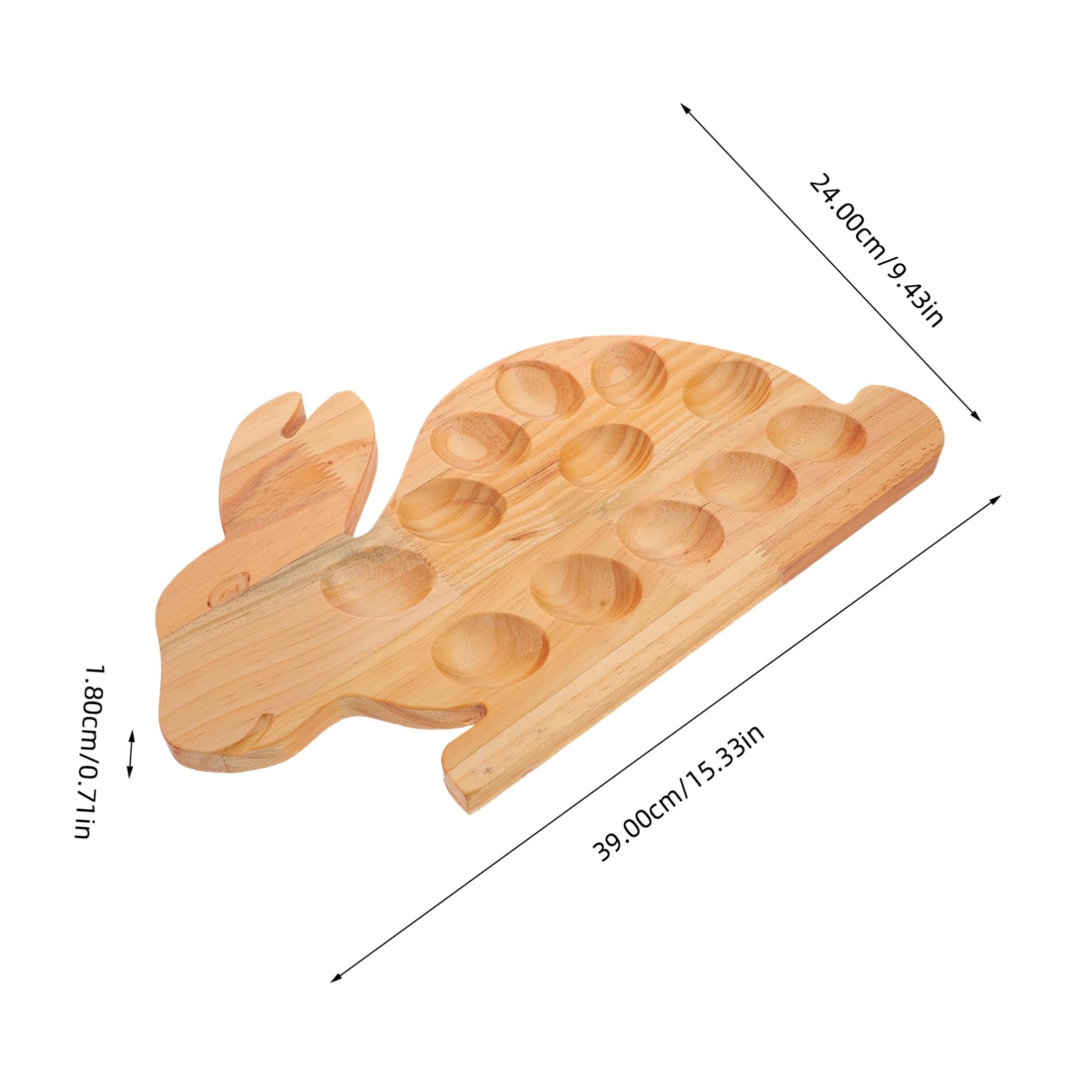 GRIRIW Bunny Shaped Wooden Egg Holder Deviled Egg Platter for Eggs Rustic Wood Design for Celebrations and Gatherings Deviled Egg Tray