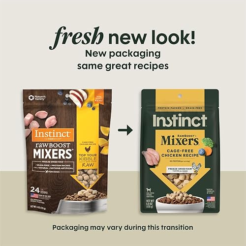 Miniatura 2 de Mezcla de granos motivadores Instinct incluye recetas gratis toda la comida natural para perros Topper, hecha por Nature's Variety, Pollo