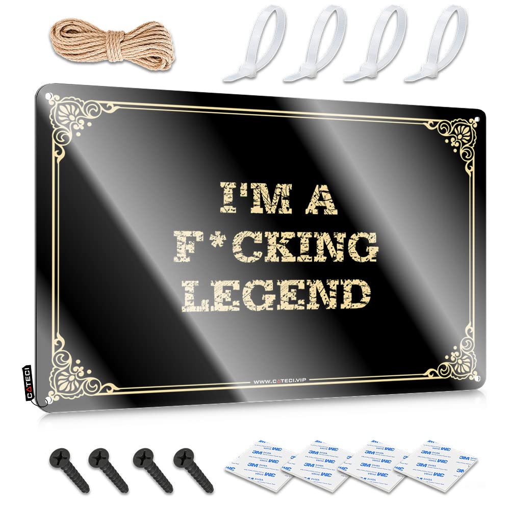 MGHTLCCME Cave Door Sign I'M A F*Cking Legend Tin Sign Garage Signs For Men Funny Warning Tin Sign(30X40CM)