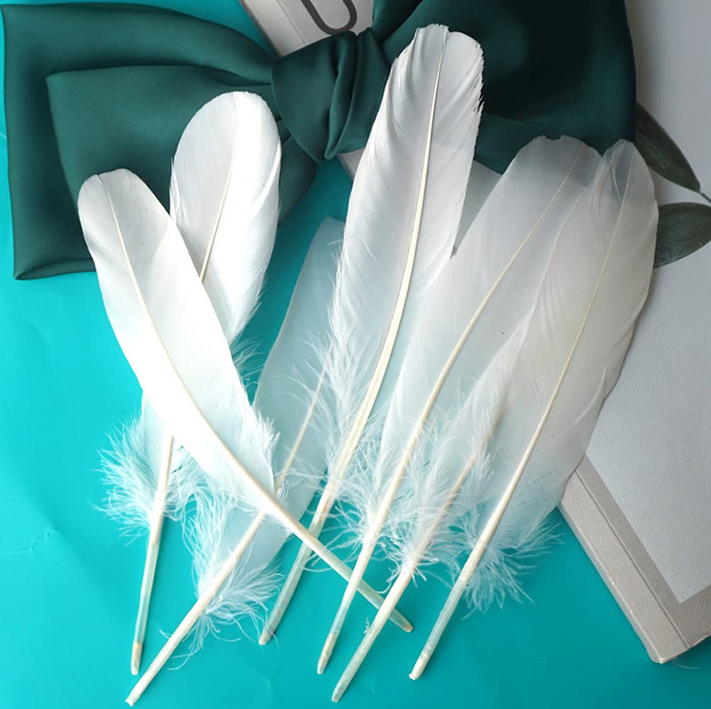 100 PCS 6-8 Inch Natural White Goose Feathers DIY Craft Supplies for Wedding Decor Dream Catchers Floral Arrangements Costume Accessories Fashion Embellishments - Image 2