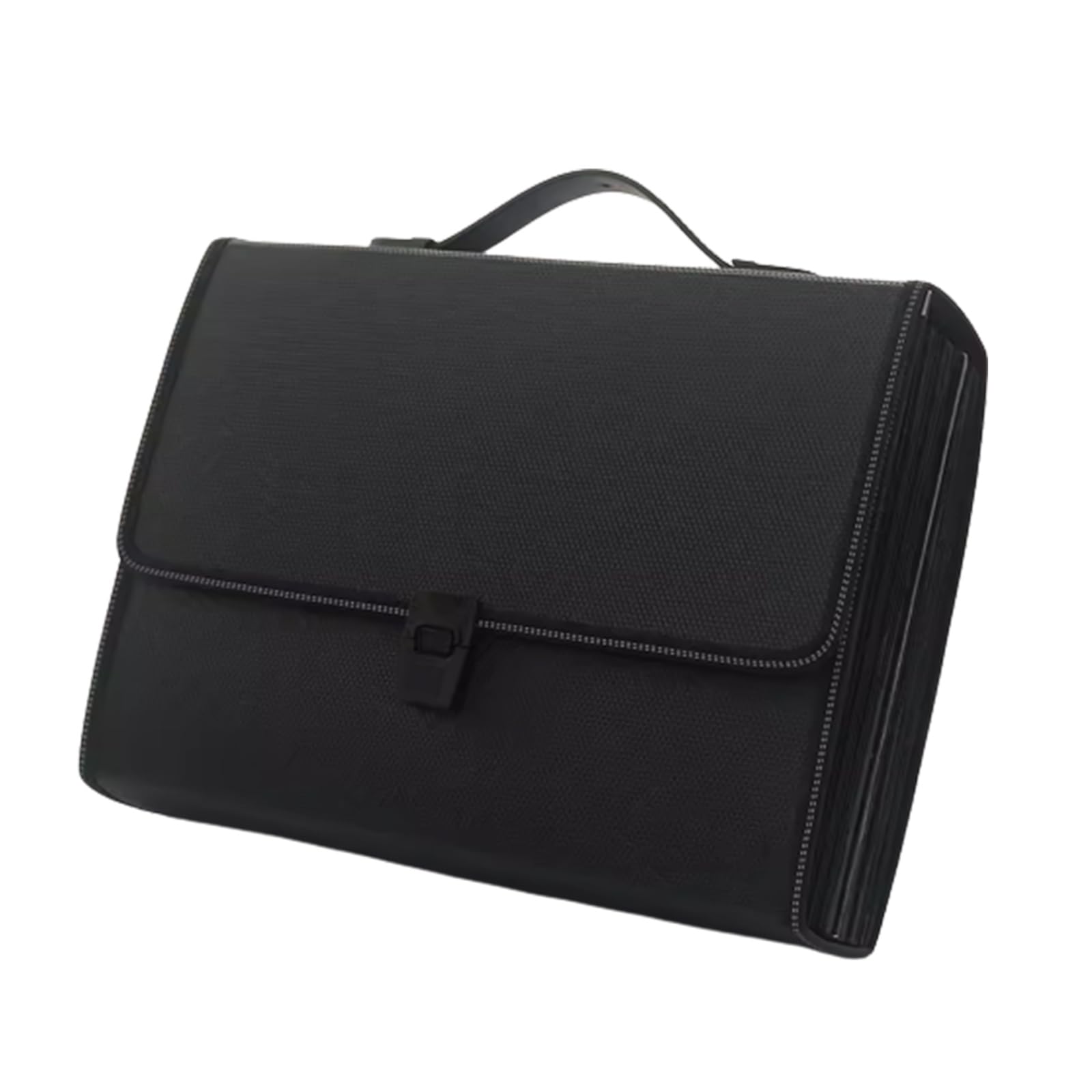 Organizador de archivos acordeón plástico, organizador expandible A4, 26 bolsillos con hebilla bloqueo, multicolor(Black)