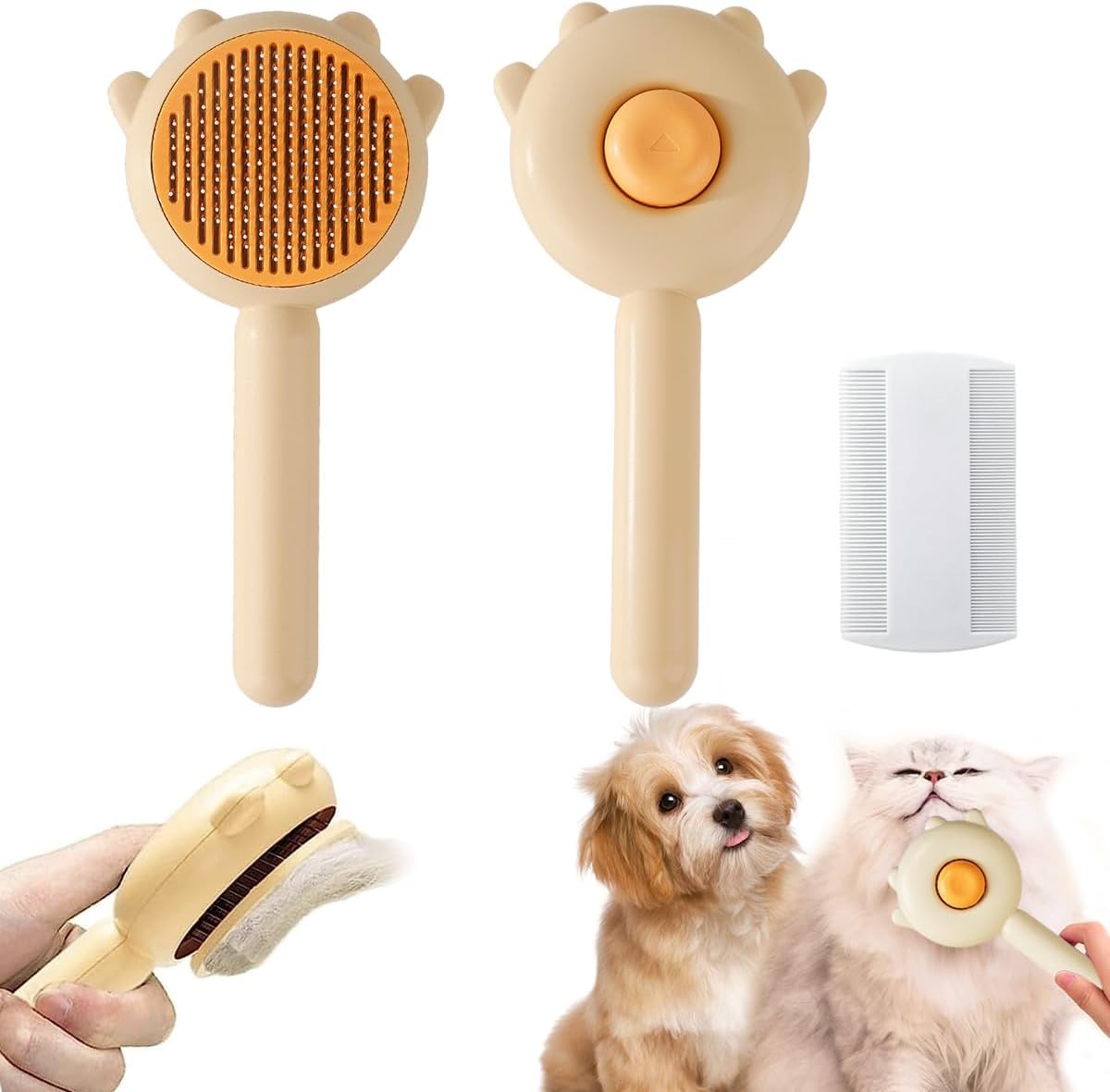 Pet Combing Brush，Magic Pet Comb, Pet Hair Cleaner Brush Self Cleaning