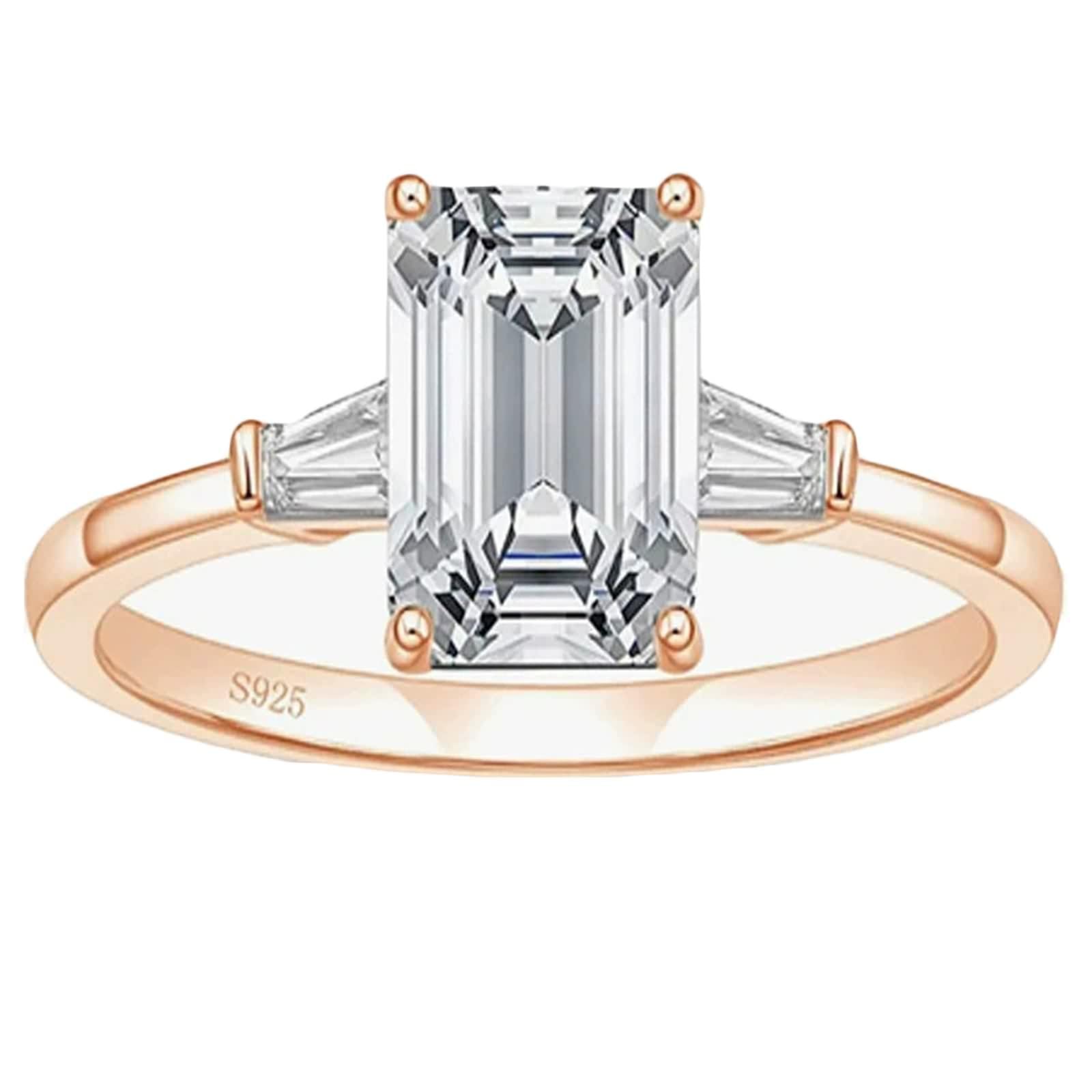 Anillos de boda de circonita cúbica para mujer, anillo de plata de