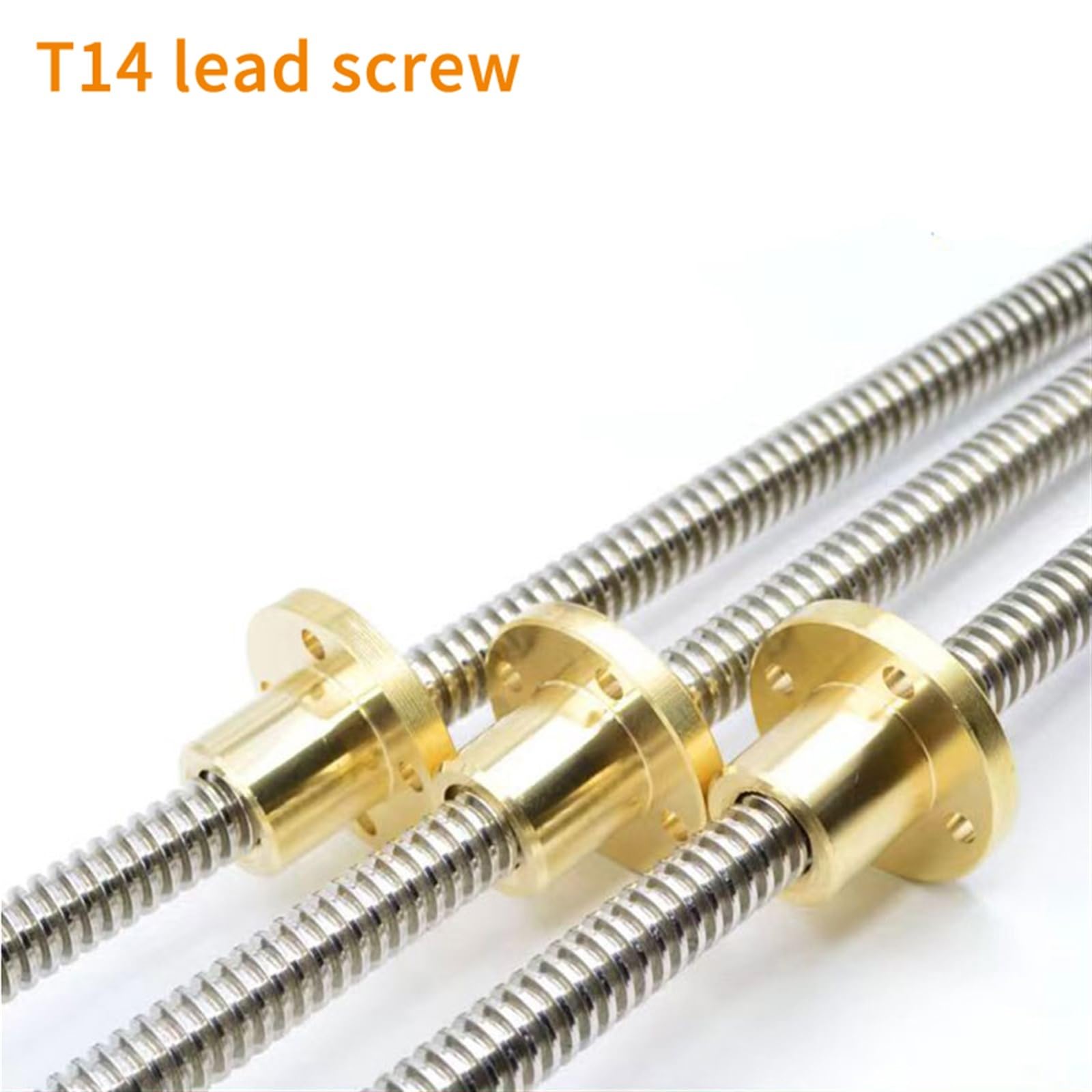 Threaded Backlash Tr14x3 Tr14x6 Stainless Steel Screw Rod 3mm 6mm Lead T14 Lead Screw Rod with Brass Nut 14mm Diameter Trapezoidal Rod Screw trapezoidal (Color : 3mm Pitch 6mm Lead, Size : 100mm)