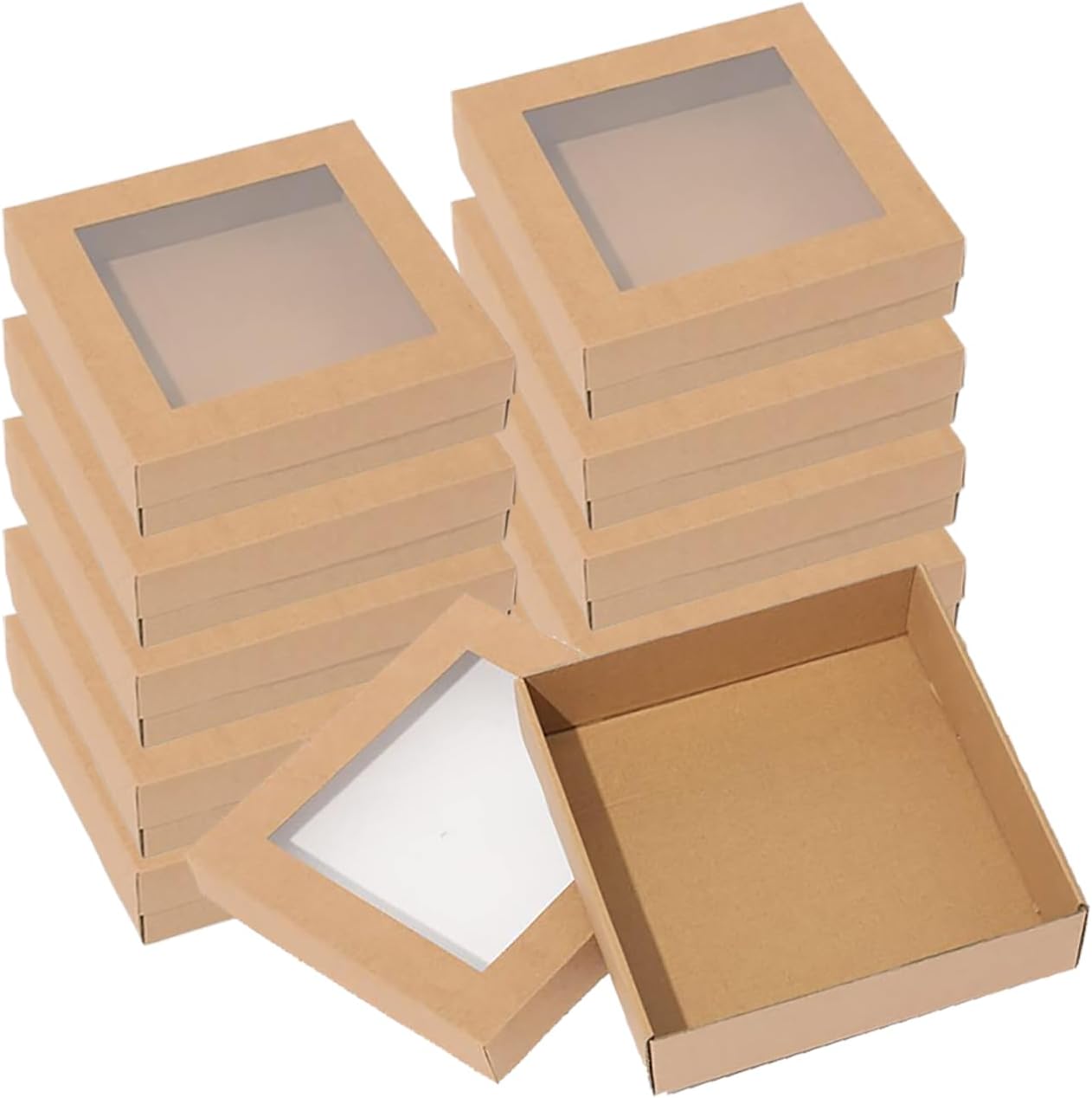 10-Pack Kraft Catering Boxes with Windows – Ideal for Food Presentation and Gifting – Sturdy Kraft Paper, Clear Window Lid, Easy Assembly – for Parties, Events, and Takeout 10-Pack Kraft Catering Boxes with Windows – Ideal for Food Presentation and Gifting – Sturdy Kraft Paper, Clear Window Lid, Easy Assembly – for Parties, Events, and Takeout