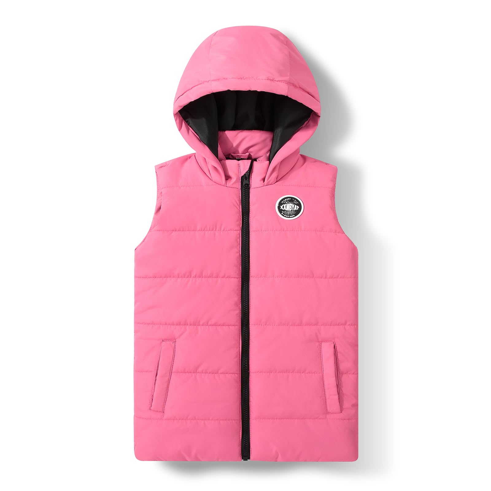 JOYSON Gilet imbottito per bambini, senza maniche, trapuntato, con cappuccio, età 5-14 anni