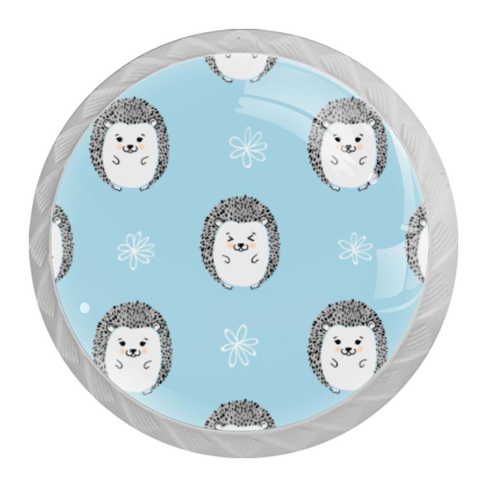 Tqmspg Multi13 4 Pieces Drawer Pulls Cute Hedgehogs Door Knobs Dresser Handles For Kitchen Wardrobe Cupboard Hardware Furniture