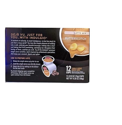 Miniatura 2 de Indulgio Butterscotch Latte Mix Single Brew, 12 unidades de taza individual para cafeteras Keurig K-Cup