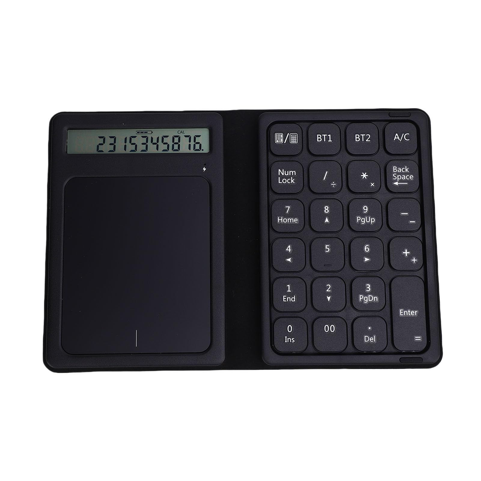 Cuifati Teclado Numérico Bluetooth, Teclado Numérico Inalámbrico Plegable con Calculadora de Pantalla y Panel Táctil, Delgado de 23 Teclas para PC Portátil,