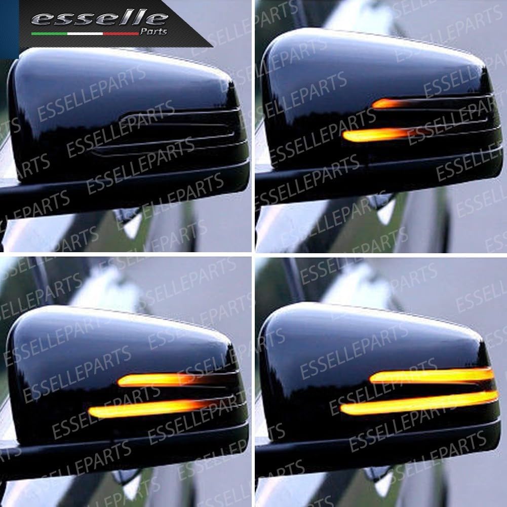 Frecce LED Dinamiche Specchietti compatibile con Mercedes Classe A W176, Classe B W246, CLA W117, GLA X156, GLK, Classe C W204, Classe E W212, CLS W218, Classe S W221, Indicatori Laterali Sequenziali