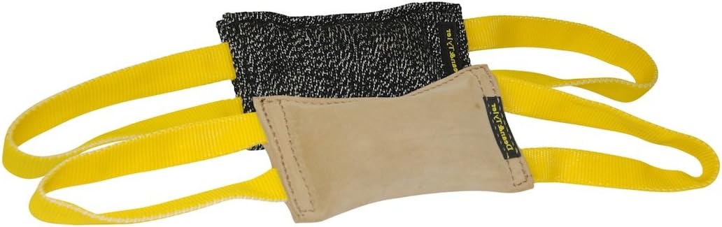 Dean & Tyler Bundle of 2 Tugs for Pets, French Linen and Leather, 8-Inch by 4-Inch