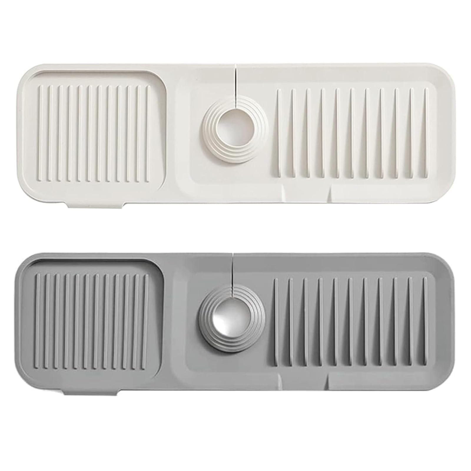 2 Pièces Contour de Robinet Absorbant 39,5x11,7cm Tapis de Robinet | Evier Cuisine Protection Anti-Éclaboussure en Silicone Protege Evier Cuisine Tapis de Robinet pour Eclaboussure Drainage
