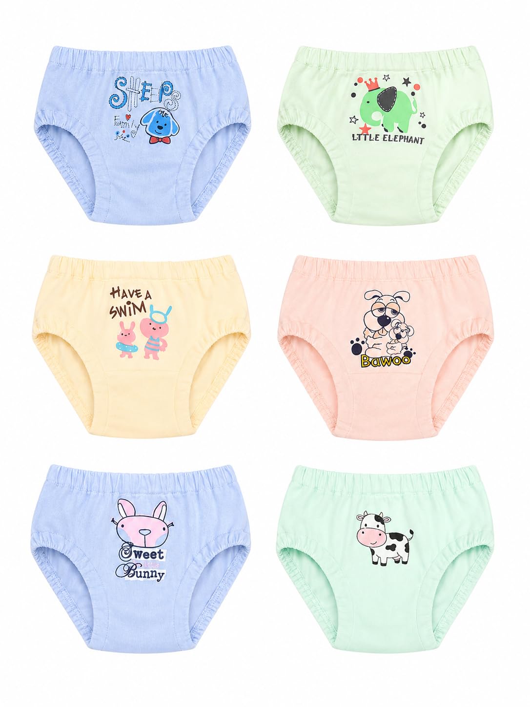 bodycare Girls Panty Solid Assorted Pack of 6 (Color & Print May Vary)-picture-11