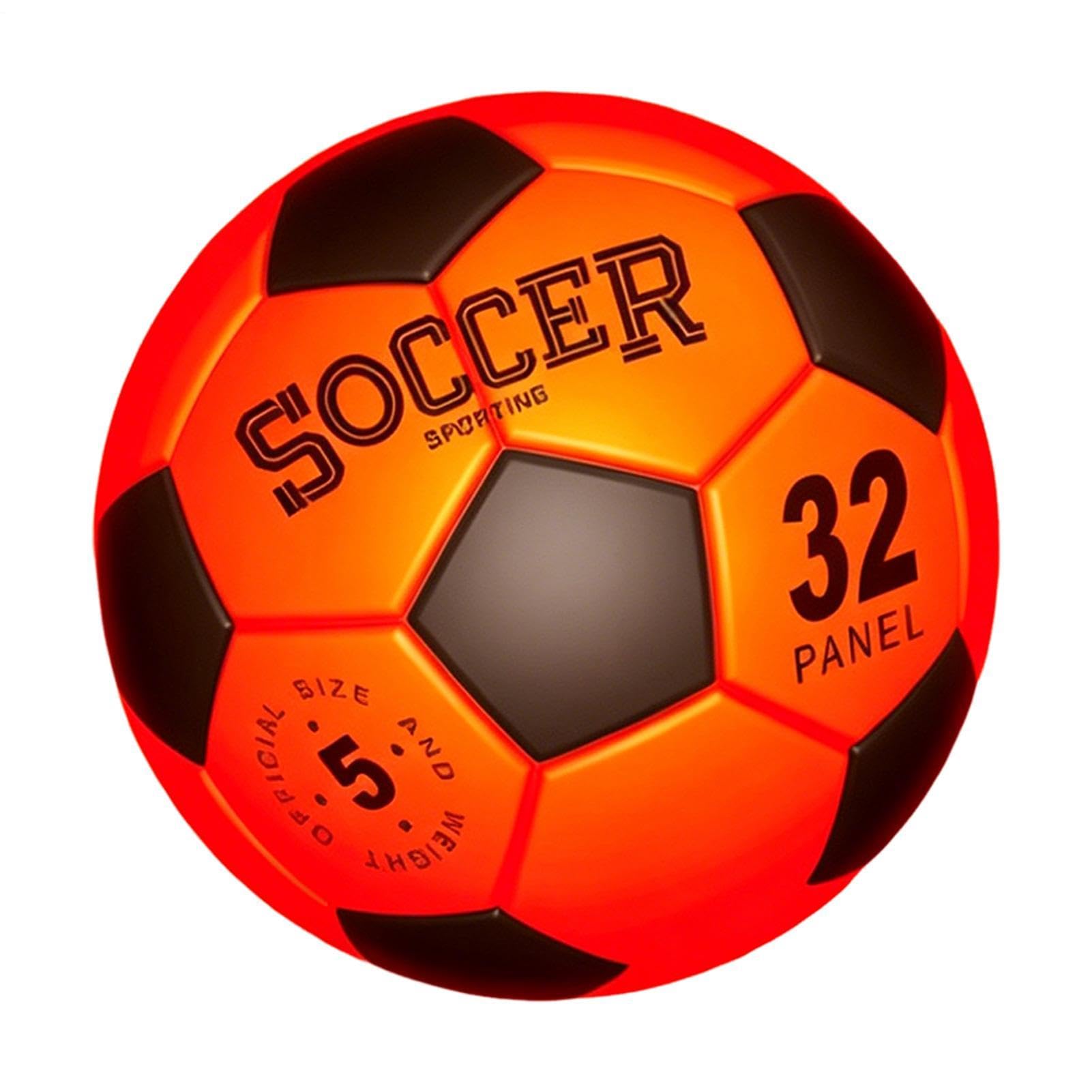 Balón de Fútbol Luminoso N.º 5 Balón Recargable con Bomba de Aire | Equipo Deportivo Nocturno para Mayores de Ocho, Adolescentes y Adultos en Jardín, Patio, Exterior,