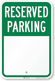SmartSign 18 x 12 inch Blank “Reserved Parking†Write-On Metal Sign, 63 mil Aluminum, 3M Laminated Engineer Grade Reflective Material, Green and White