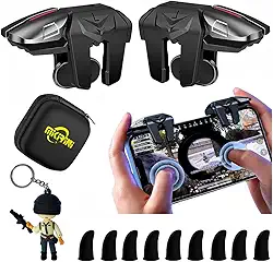 Conjunto de gatilhos móveis PUBG 13 em 1, 4 controles de jogos para celular para PUBG/Fortnite/Call of Duty/Rules of Survival, Aim & Fire Trigger para iPhone e Android Phone (menino)