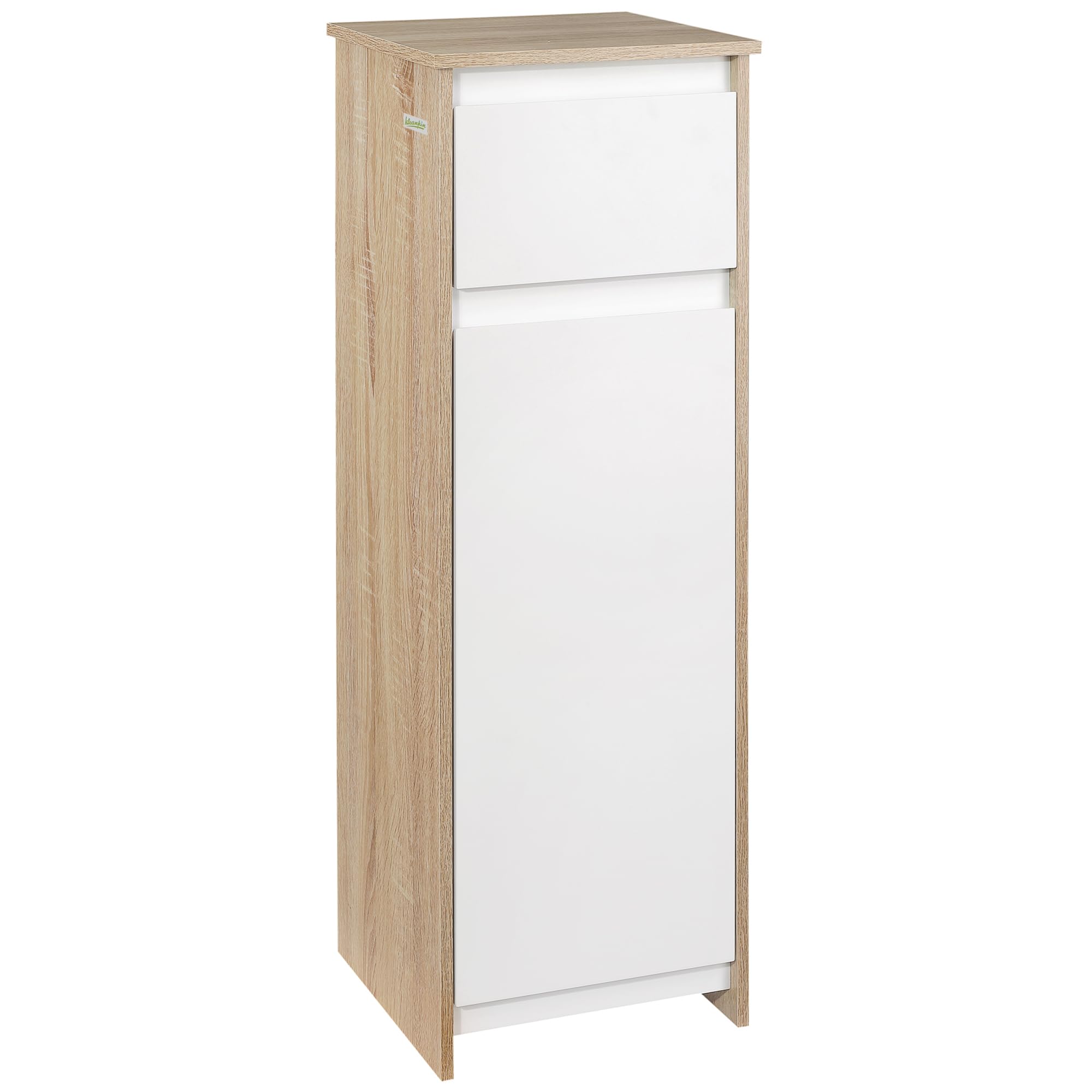 kleankin Meuble de Salle de Bain 1 Tiroir 32,6x30x90 cm Bois et Blanc