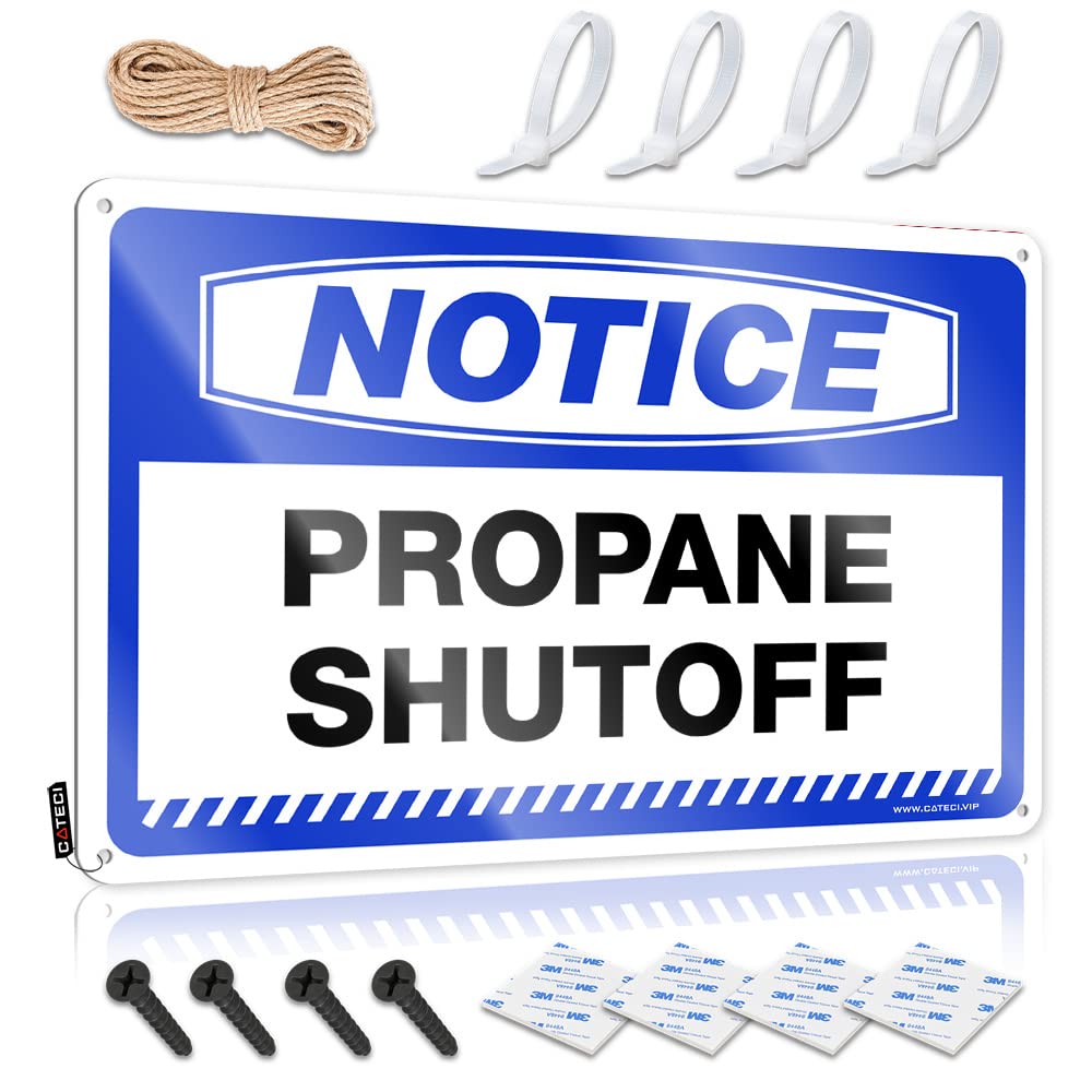 STWNVOITV Coffee Tin Sign Notice Propane Shutoff Tin Sign Funny Signs For Office Tin Signs Camping Rules(20X30CM)