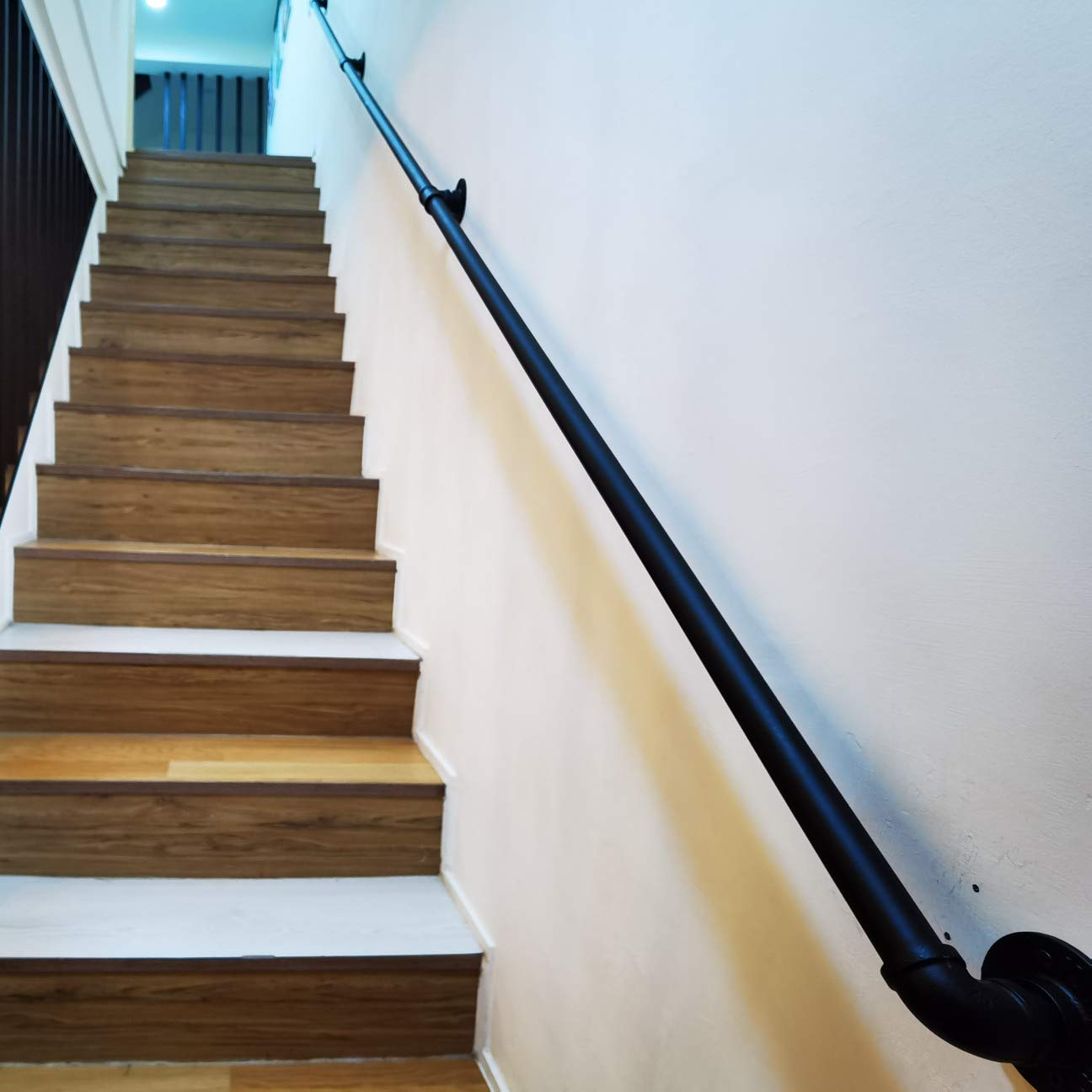 Buy FS Black Stair Handrail Complete Kit, Industrial Wrought Iron Safety Stair Railings with