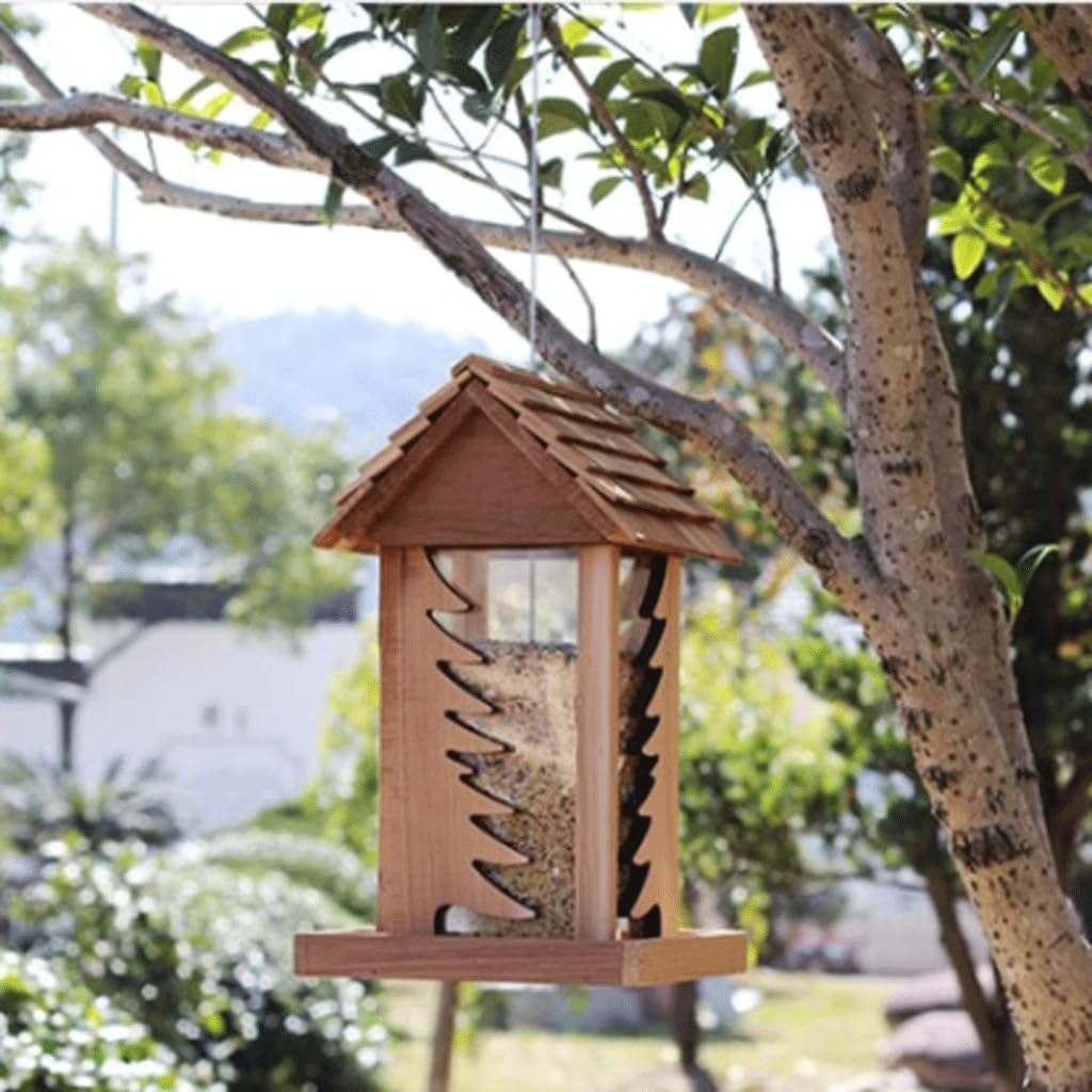 Karmnik dla ptaków Vogels Kantine Wilde Vogel Feeder Blokhuis Vorm Hangende Vogelvoer Zaadkast met Staaldraad voor Balkon Gazon Tuin