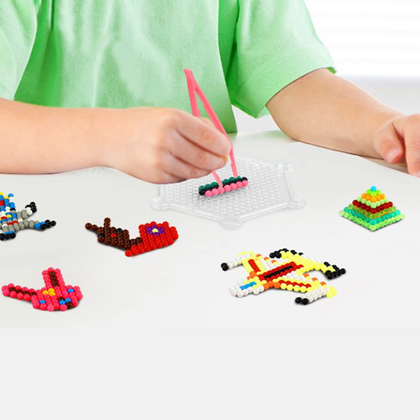 Kids Water Fuse Beads Kit Educational 1500 Pcs, DIY Puzzle Water Fuse Beads Improve Tactile Abilities with 3D Shapes for Home Kindergarten School Camping