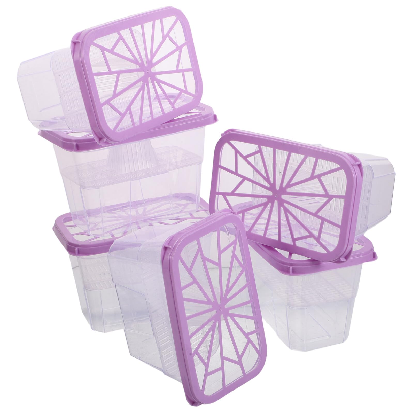 Seaux absorbants d'humidité rechargeables plastique violet pour placard de maison de 6 pièces