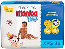 Fralda Turma da Mônica Baby Mega XXG 36 Unidades