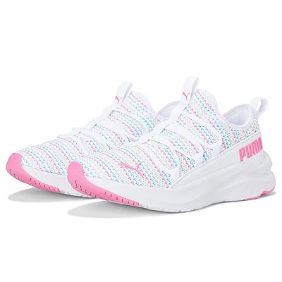 PUMA Kids Softride One4All Slip On (Big Kid) Kids Shoes Puma White Fast Pink