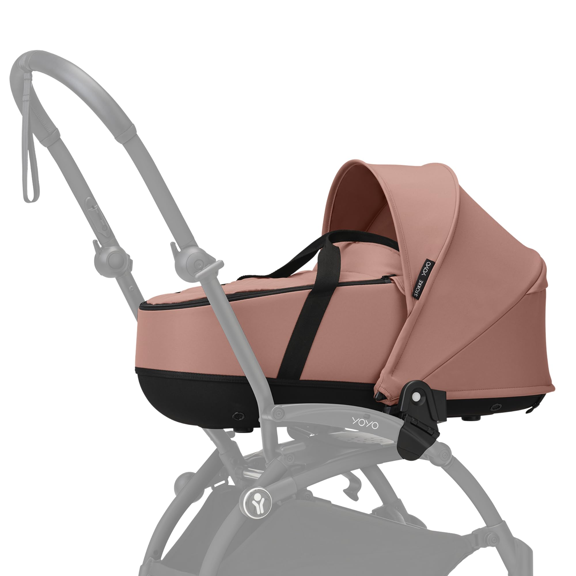 Stokke YOYO gondola, Ginger - dla dzieci do 6 miesiąca życia lub do 9 kg - zawiera półtwardą skorupę, podwójny materac i osłonę na nóżki