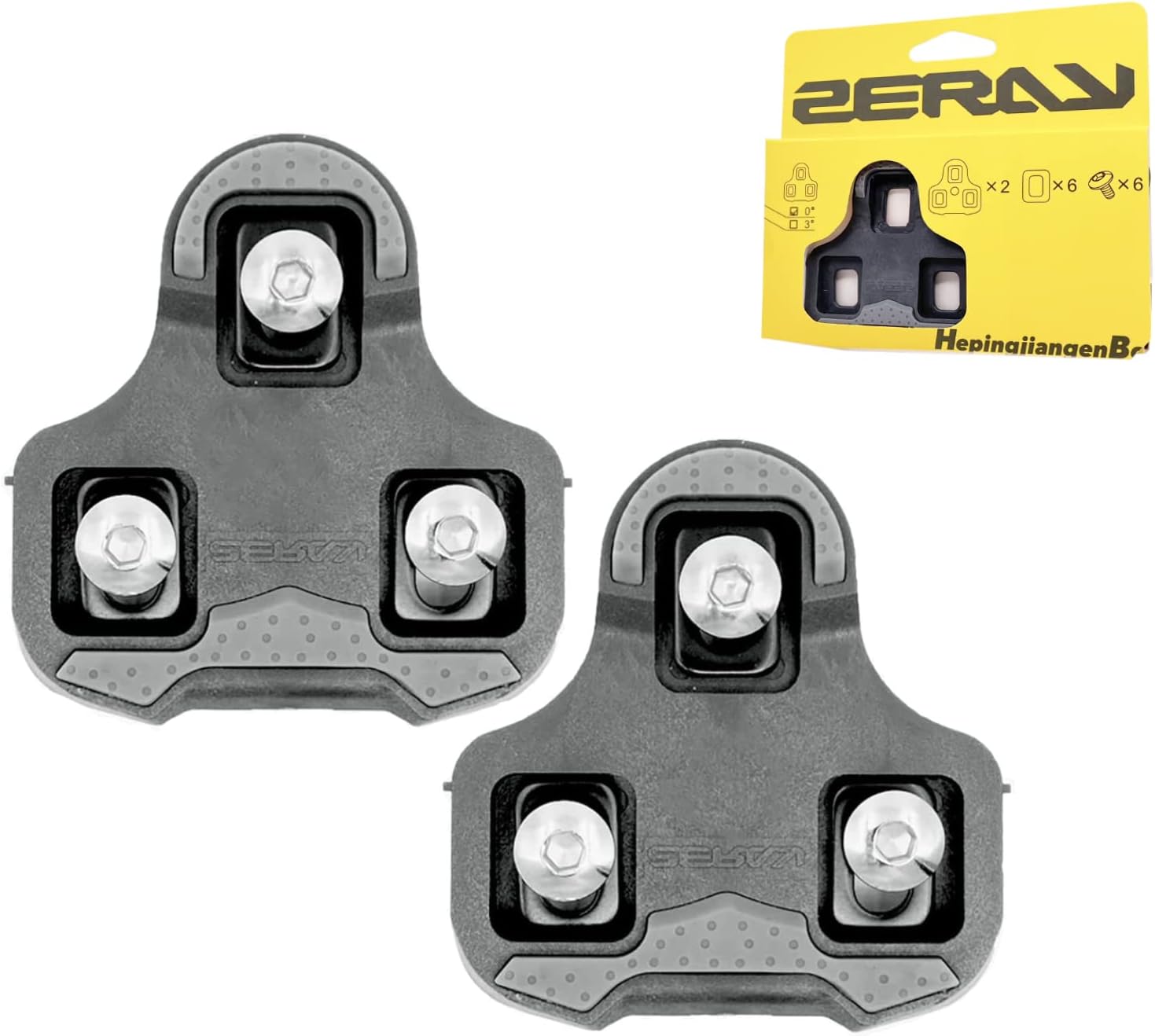 ZERAY SP-110 Bike Cleats Bike Pedal Clips with Grip Rubber Compatible with Look Keo Structure & Keo Pedals…