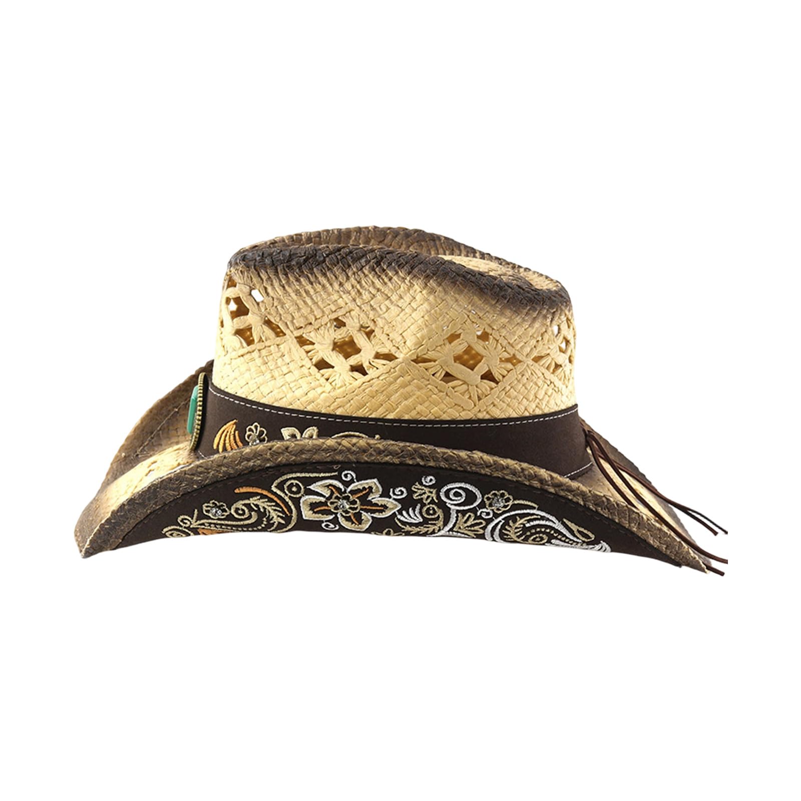 Cappello da Etnico in Paglia per Donna e Uomo, | Berretto da spiaggia leggero e traspirante da viaggio all ' aperto