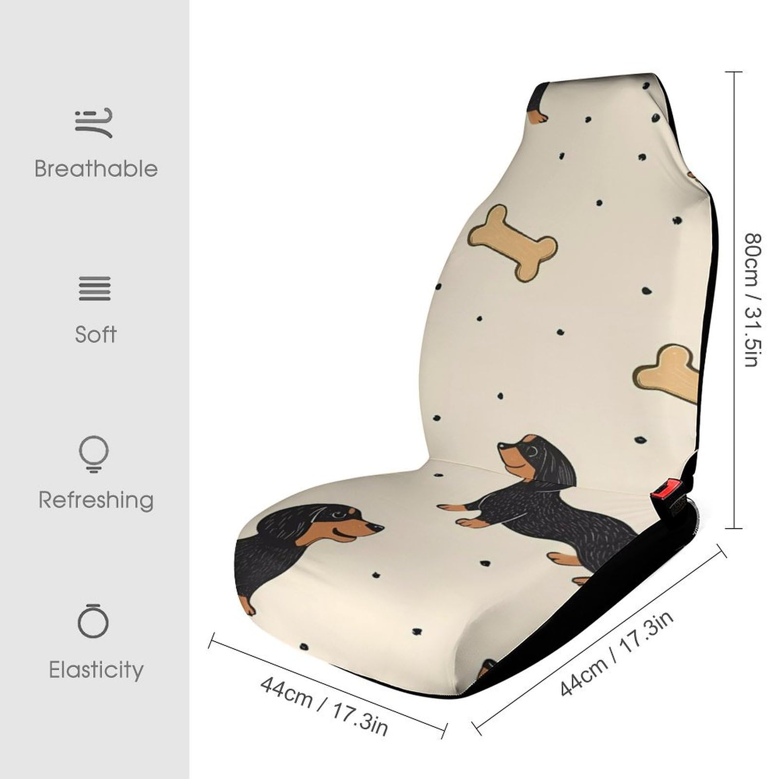 Dachshund Weiner Dog Car Seat Covers Universal Car Front Seats Protector Auto Interior Accessories 1PCS