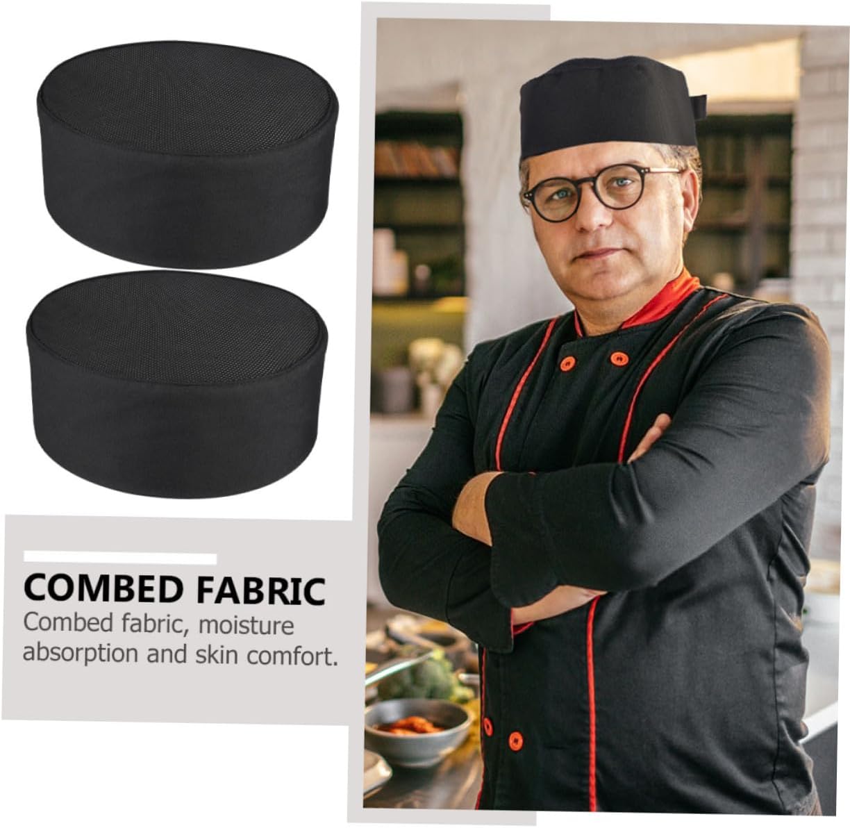 LIFKOME 6pcs Restaurant Chef Hat Work Cap Breathable and Comfortable for Chefs Catering Kitchen Workers