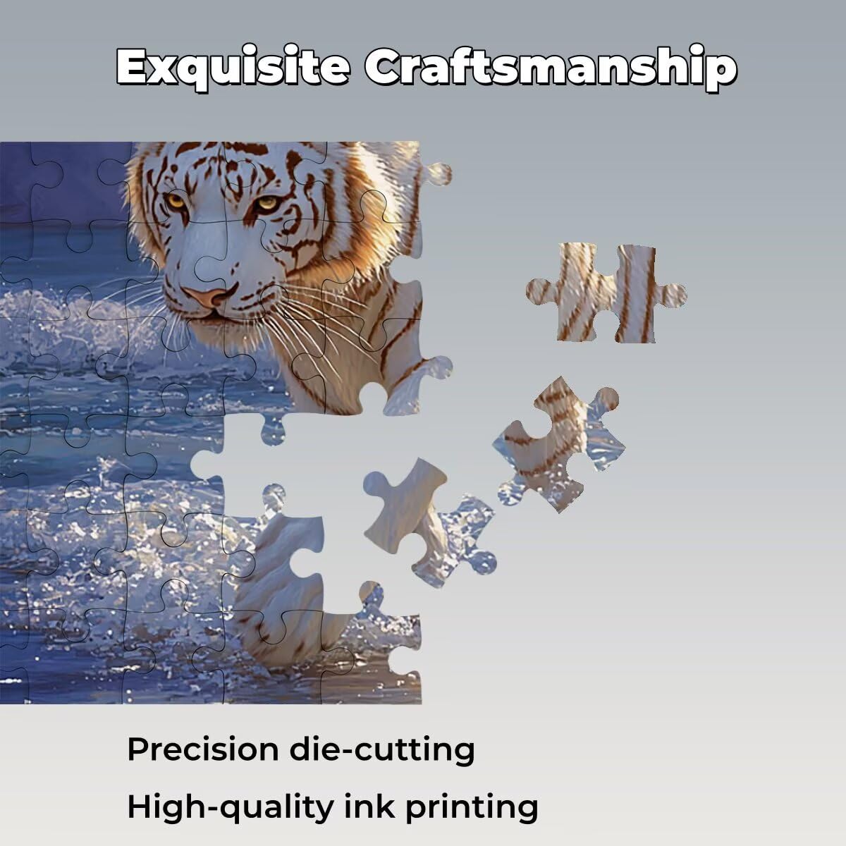 Puzzle 4000 Pezzi Tigre, Puzzle Adulti Spiaggia in Legno, 141x87cm -1479