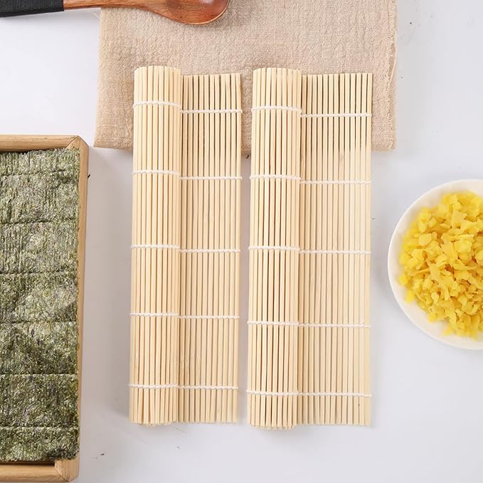 Olrada Natural Bamboo Sushi Roller mat |Re-Usable and Eco-Friendly Natural Bamboo Sushi Mat 1Pcs