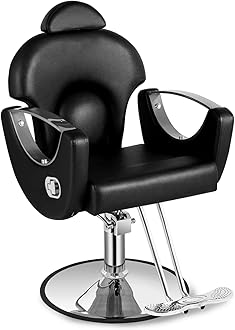 Black Barber Chair Salon Chair for Hair Stylist for Home, Reclining Salon Chair StylistChair Barber Chair for Home Hydraulic Beauty
