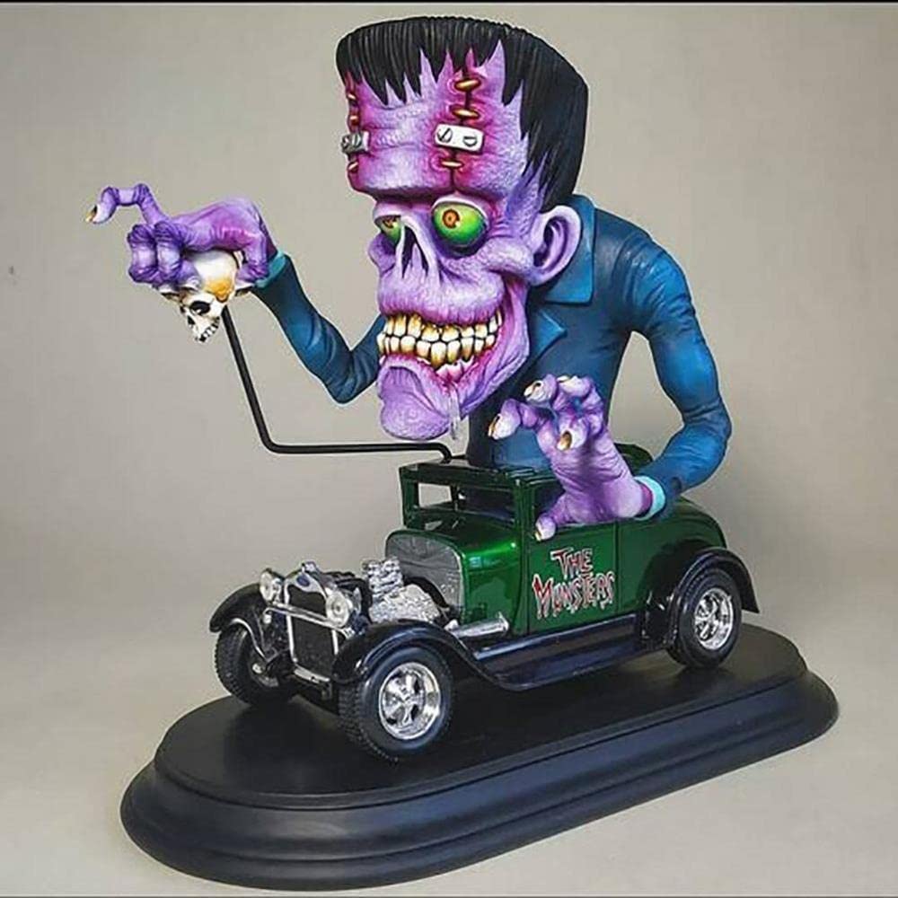 MANQILE Angry Big Mouth Monster Driving Statue Rat Fink Halloween