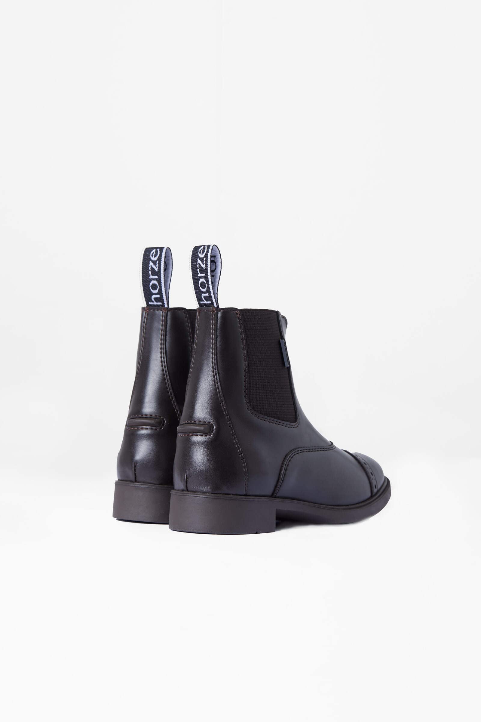 HORZE Wexford Kinder Jodhpur Reitstiefeletten mit vorderem Reißverschluss – Bequeme, pflegeleichte Reitstiefel aus robustem Kunstleder, Schwarz, 34