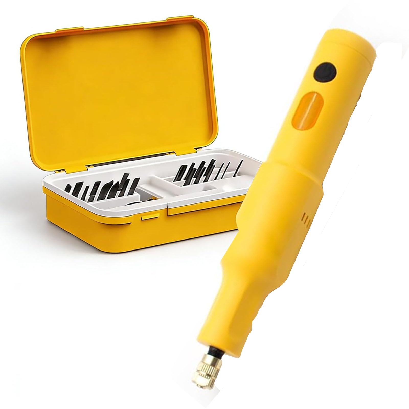 Fcttcd Woodworking Electric Engraving Machine, Handheld Wood Carving Kit, Rechargeable, 40W Engraving Tool With 20 Blades For Diy Woodworking